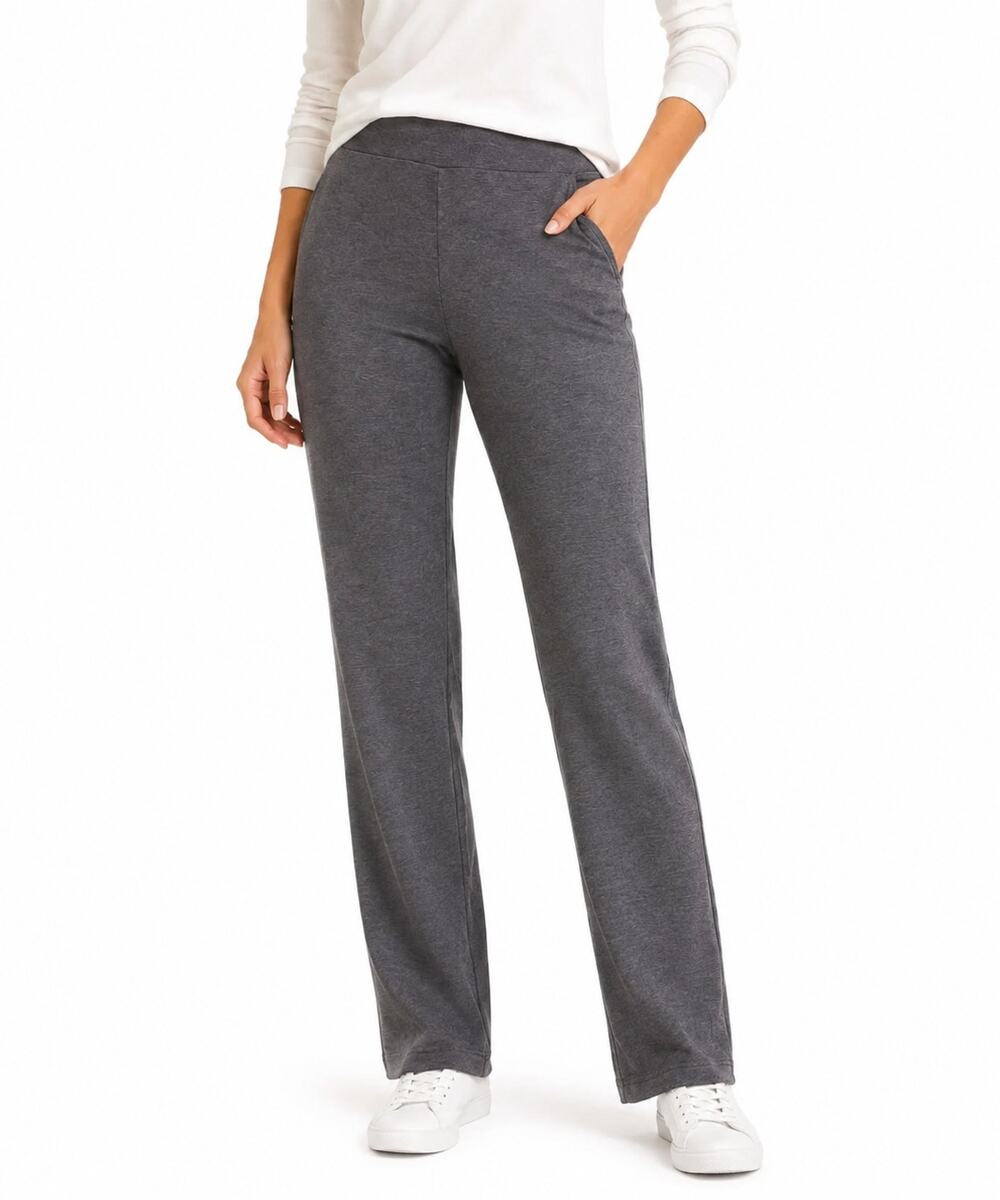 Modern Soul Ponte Knit Pants XLP Gray Pull On Straight Leg Stretch Work NWT